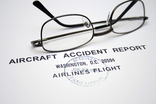 Aircraft on the ground after an aviation accident